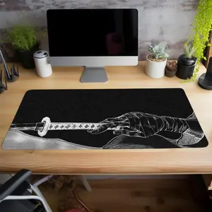 Japanese Katana Pattern Mouse Pad, Rectangle Gaming Mouse Pad, Non-Slip Mousepad, Office Desk Keyboard Mouse Mat for Home Office Game Room Desk