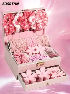106pcs pink lady hair band set with delicate flower design and soft pink as the main features. Hairpin styling chic, thick and elastic hair ring. The material is soft and comfortable to wear without burden. One set can meet the daily hair matching needs,