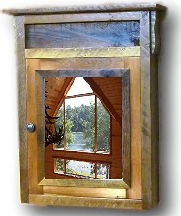 Vintage Style Barn Wood Medicine Cabinet