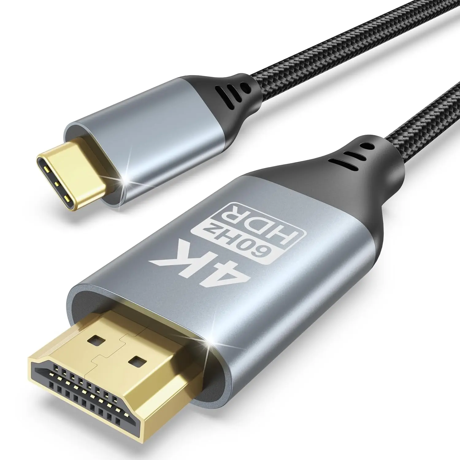 USB C to HDTV Cable 6.6FT, 4K 60Hz Type C Display Cord for TV, Monitor and Projector, Compatible with USB-C Devices Supporting Video Output
