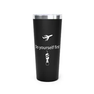 Flight Attendant Funny Oxygen Mask Copper Vacuum Insulated Tumbler, 22oz