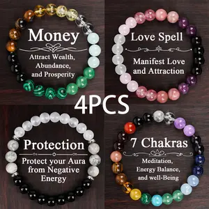 4 Pcs  Natural Citrine Malachite Fortune Rose Quartz Lovely Moonstone Saint Tiger Eye Protection Crimson Gemstone Vibrant Elegant Fashion Beaded Bracelet, Lovers Accessory, Perfect Valentine's Day Jewelry Gift bracelet of the day for Moms  Loved Ones