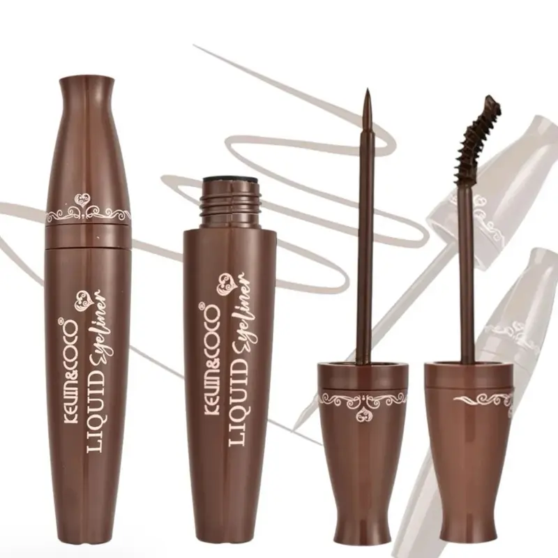 Kevin & Coco Liquid Eyeliner & Mascara Cream Set - Rich Brown Shades for Defined Look