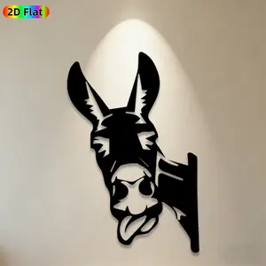 1pc Donkey Head Metal Wall Art Donkey Statue Mural, Ideal Gift for New Year, Easter, Donkey Enthusiasts, Rust-Resistant Metal Wall Decor Wall Sculptures, Perfect for Indoor Wall & Outdoor Fence Animal Decor Enthusiasts
