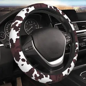 Brown  Neoprene Steering Wheel Cover for Men Women Anti-Slip Elastic Steering Wheel Protective Cover 15in Universal  Accessories Fit , SUVs, Auto