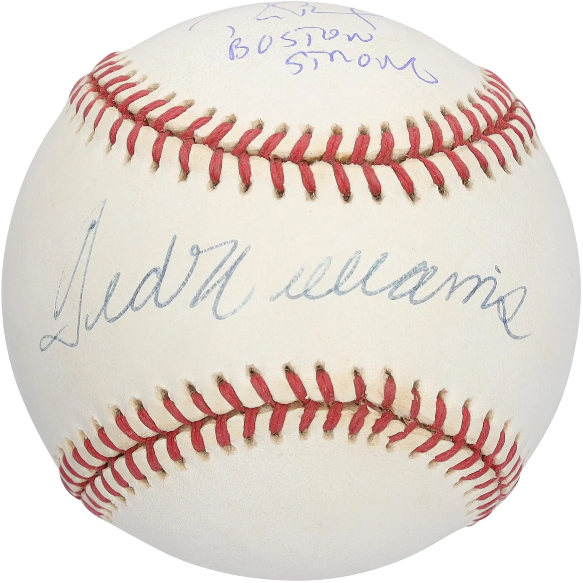 Ted Williams & Tom Brady Autographed Baseball with "Boston Strong" Inscription - Beckett - Fanatics Authentic Certified
