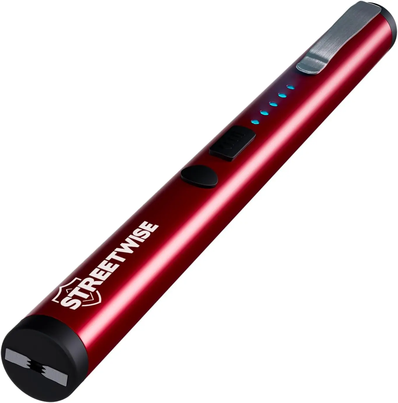 Streetwise Compact Rechargeable LED Flashlight Pen - Red Handheld Bright Torch, Portable Lighting Tool for Home Improvement & Camping