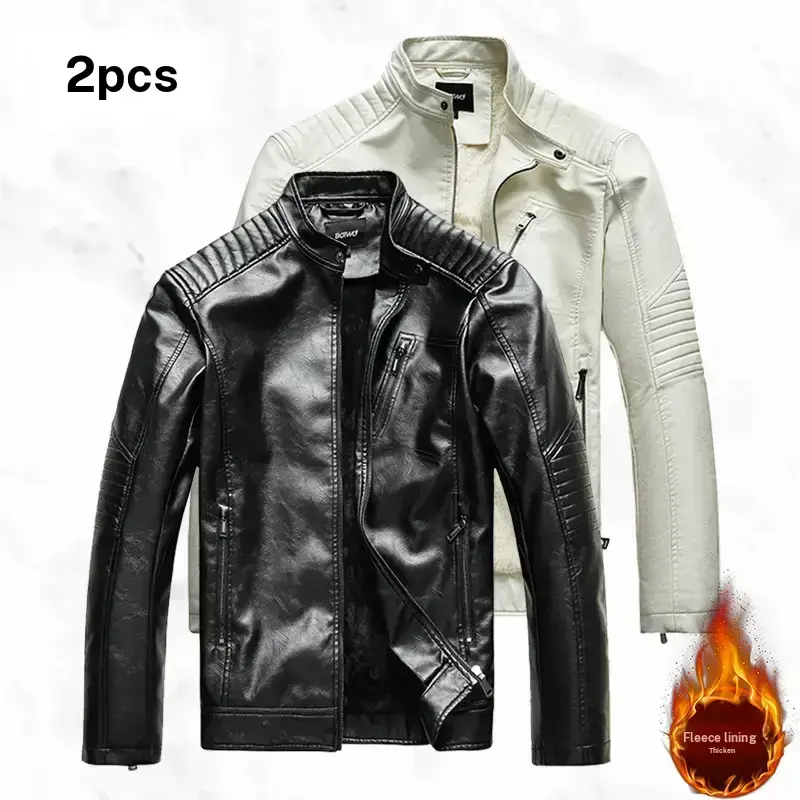 Men's Motorcycle Style Leather Jacket, Trendy & Stylish, Fleece Lined for Extra Warmth, Perfect for Men on the Go, Available in Multiple Colors, Versatile Outerwear genuine leather barn jacket outfit men jacket short winter coat outdoor clothing windbre s