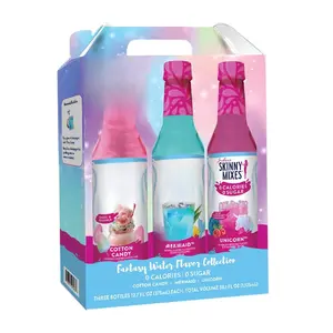 Jordan's Skinny Mixes Sugar Free Syrup Trio Sampler Pack Mermaid Unicorn & Cotton Candy Zero Calorie 12.6 Fl Oz Each Pack of 3 Fantasy Water Flavor Collection