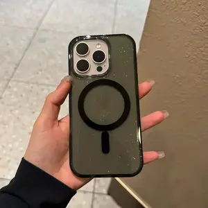 Luxury Bling Glitter Magnetic Case for iPhone 16 15 14 Plus 13 12 Pro Max Clear Hard Acrylic For Magsafe Wireless Charging Cover Protection Protective cutephonecases girly iphone cases