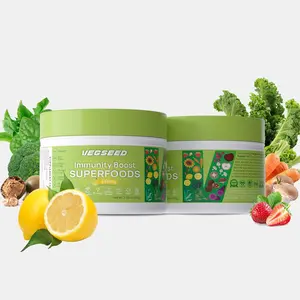 2-Pack Vegseed Immunity Boost Superfoods Powder – 30SVG Per Container, Lemon – Support Immunity, Gut Health, Energy, Stress Relief, Skin, Nails, Hair