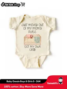 Just Moved Out of My Mom's Place Got My Own Crib Baby Onesie Funny Clothes 100% Combed Ringspun Cotton Soft Lightweight, Baby Onesize BodySuit Clothes