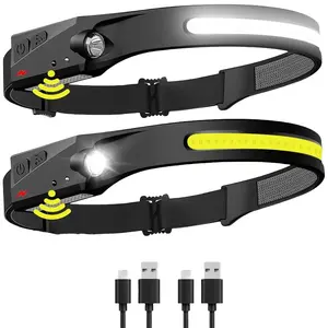 Rechargeable Headlamp, Led Light,  Lamp with Motion Sensor for Adults, Headlamp Flashlight, Spring Camping Headlight, Portable Headlight for Camping