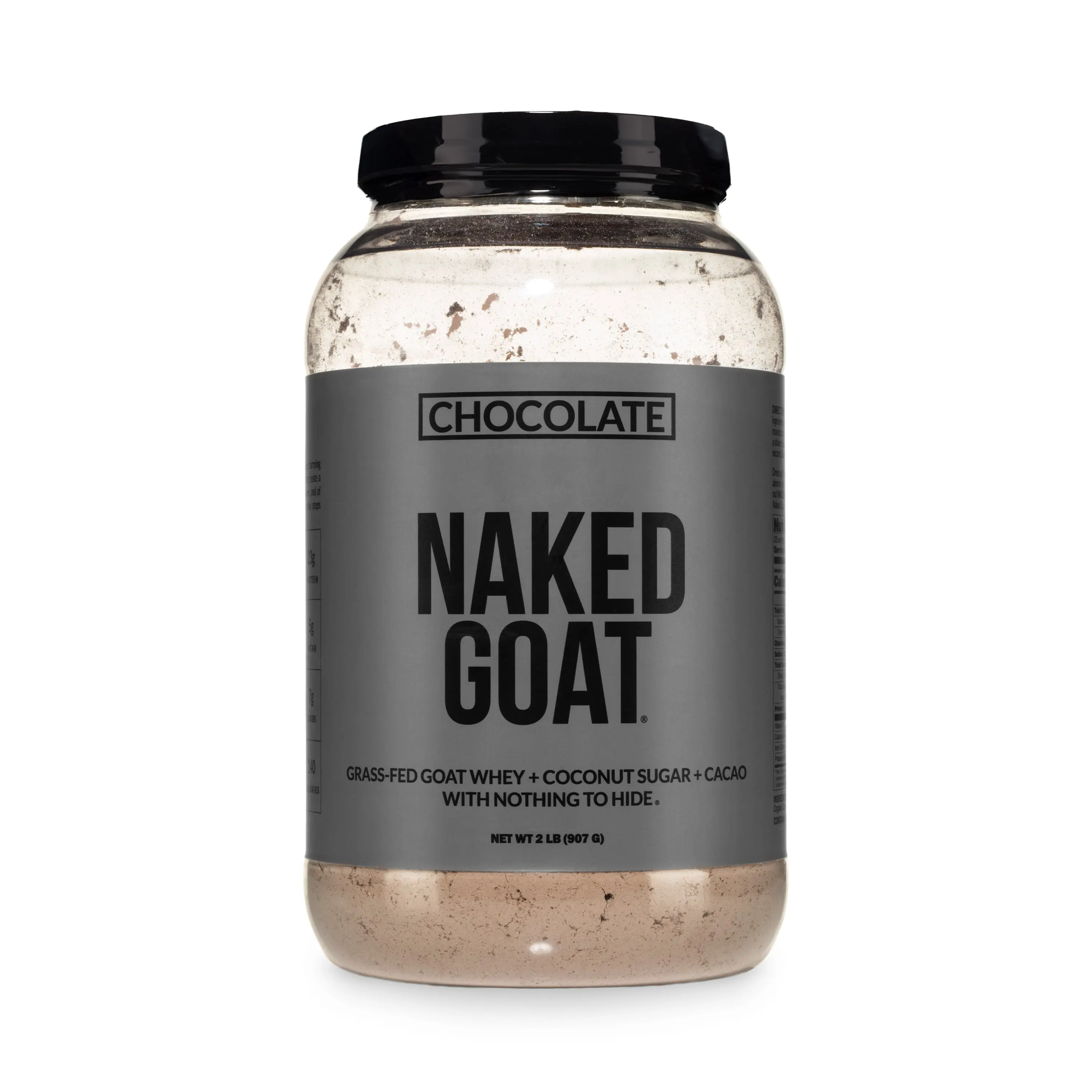 Naked Goat Whey Protein Powder - Chocolate flavor - Organic Grass-Fed Goat Milk - 23g of Protein, 5g of Sugar - Only 3 Ingredients