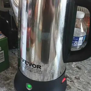 VEVOR 12-Cup Electric Percolator Coffee Pot, 304 Stainless Steel Coffee Percolator with Keep Warm Function & Heat-Resistant Handle, Classic Coffee Maker, Quick Brew & Easy-Pour Spout, Silver