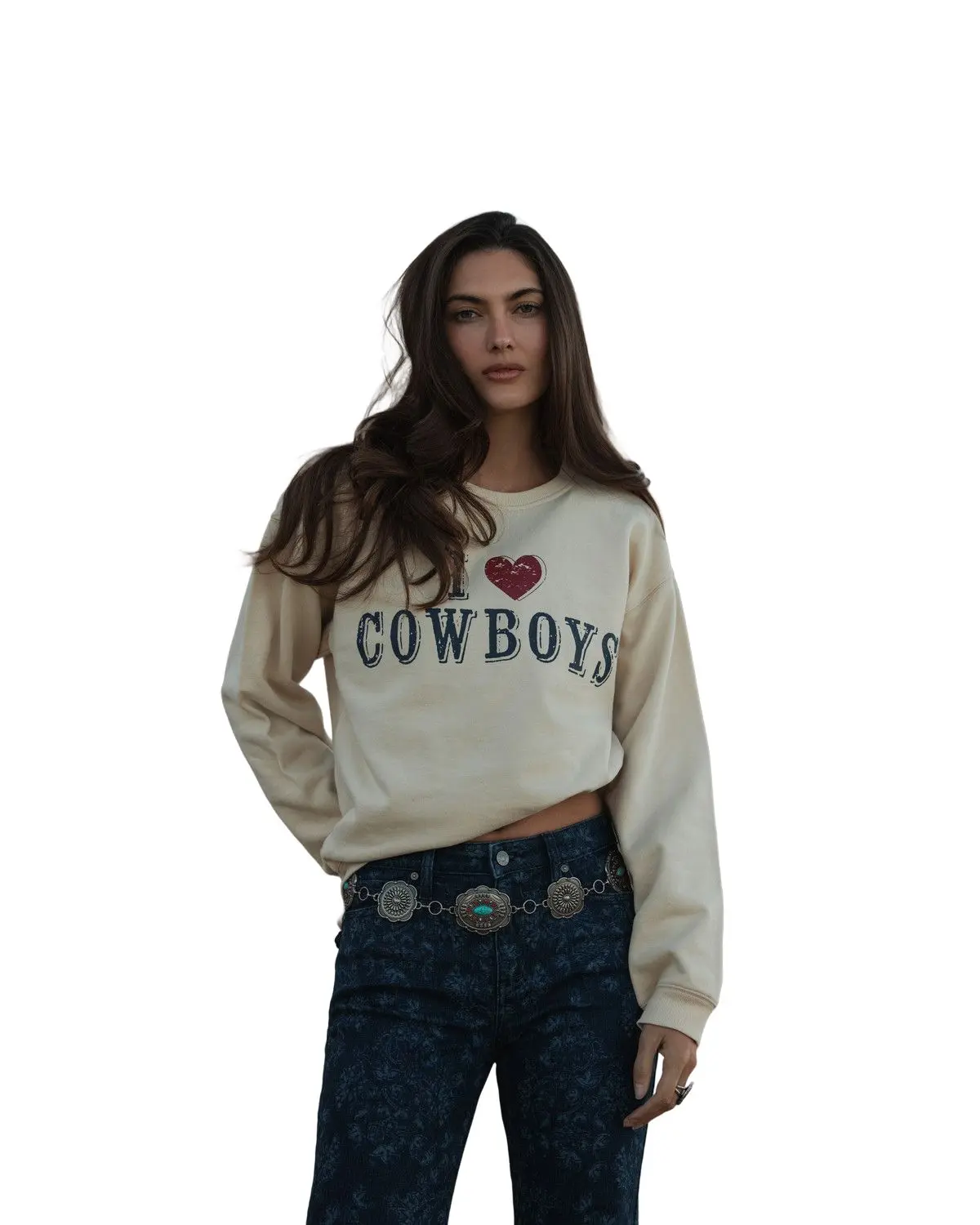 Shyanne Women's Women'S I Heart Cow Sweatshirt - Swsp26k15-Oat