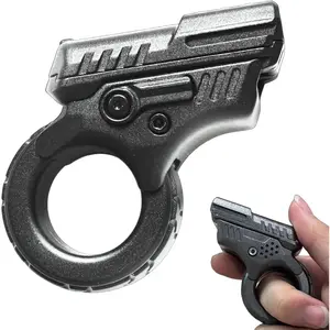 Fidget Gun Metal Fidget Toys Adults Stainless Steel Cool Toys Adult for Anxiety and Stress,ADHD Cool Gadgets for Office Desk-Black