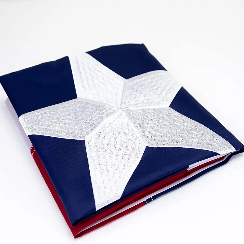 Texas Flag 3x5 ft, 2x3 ft, 4x6 ft, 5x8 ft, Heavy Duty Outdoor, Embroidered Stars, Long-Lasting Color, Brass Grommets, 4-Stitch Hemming, Lightweight.