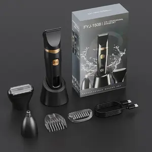 Three-In-One Men's Electric Hair Trimmer, Multi-Function Shaver, Nose Hair Trimmer, Fully Washable Full Body Depilator