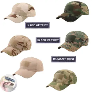 6 Pieces Multi Camouflage Baseball Cap With 3 Pieces Detachable In God We Trust Embroidered Patch, Adjustable Sun Hat, Casual Dad Hat For Fishing Camping Cycling Travel Daily Streetwear, Unisex Outdoor Headwear For Men & Women