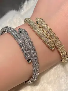 Bold Realistic Snake Scale Bracelet, European Style Eye Spirit Snake Ring, Vintage Fashion Punk Accessory