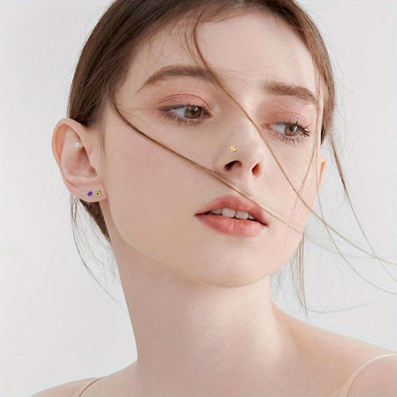 44PCS Hypoallergenic Nose Rings Set Surgical Stainless Steel Body Piercing Jewelry with Moon Star Heart Butterfly Designs Unisex Accessories for Women Men