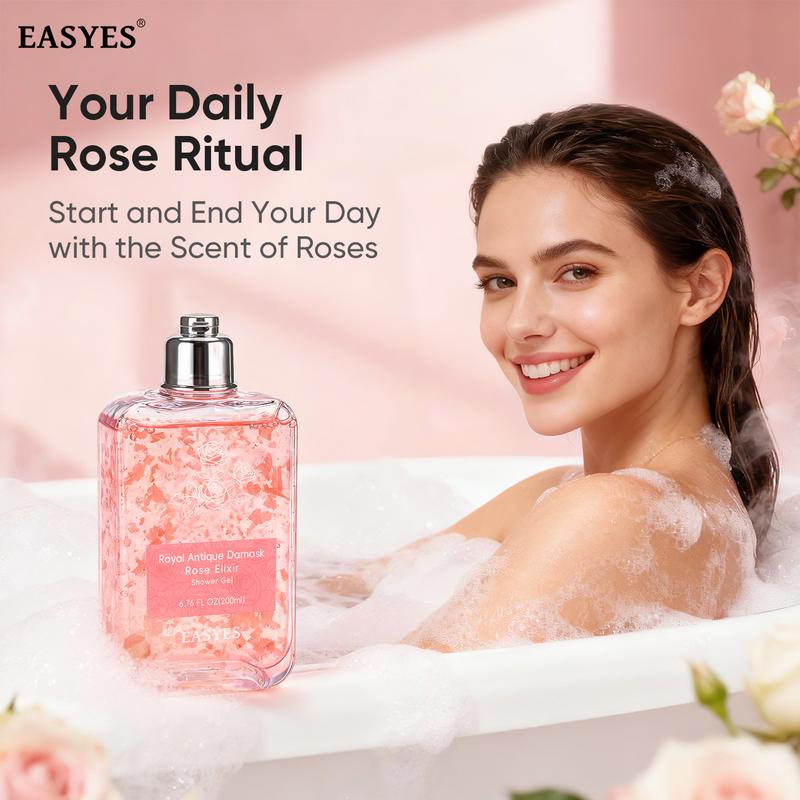 Easyes Royal Antique Damask Body Wash with rose petals and bulgarian rose oil for women and men