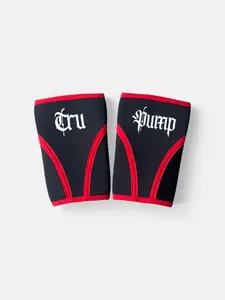 Tru Pump High-Performance Compression Knee Sleeves Black/Red for Athletes & Lifters Enhance Stability & Performance