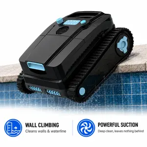 Cordless Robotic Pool Cleaner, Pool Vacuums with Wall Climbing, Waterline Cleaning, Smart Navigation & Strong Suction, Automatic Pool Vacuum for Inground & Above Ground Pools up to 2,775 Sq.ft