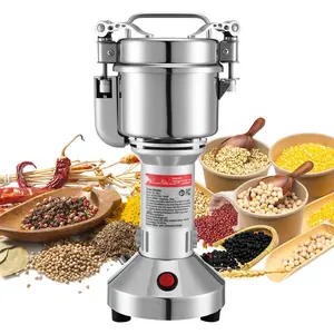 Electric Grain Mill Grinder 0.3 Lb Capacity, Commercial Style Spice Grinder, High Speed 850W Stainless Steel Pulverizer For Dry Grains, Spices, Cereals, Coffee, Corn And Pepper, Straight-Through Milling For Home Kitchen