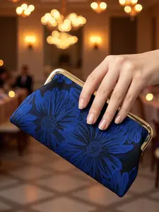Silk Texture Elegant Clutch Bag for Women, Evening Banquet Cosmetic Bag, Crocodile Pattern, PU Material, All Seasons Party Style