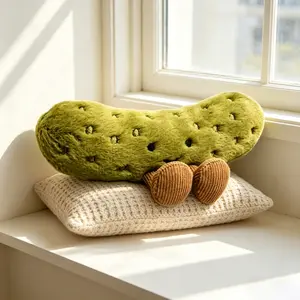 Adorable Pickle Stuffed Animal, Ultra-Soft Cotton Huggable Plush, Unique Lovely Expression & Mini Feet Design, Novelty Cute Gift for All People