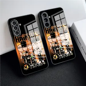 Anime Haikyus Phone Case for Samsung Galaxy a Series, Anti-Drop Tempered Glass Back Cover, Durable Protection for 4g & 5g Models