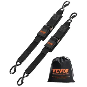 VEVOR Retractable Ratchet Straps, 2 inx 2 ft Ratchet Tie Down Straps with Security Lock S Hooks, 2 Pack Heavy Duty Ratchet Tie Down Straps with 1500 lbs Break Strength, for Trailers, Vehicles, Boat