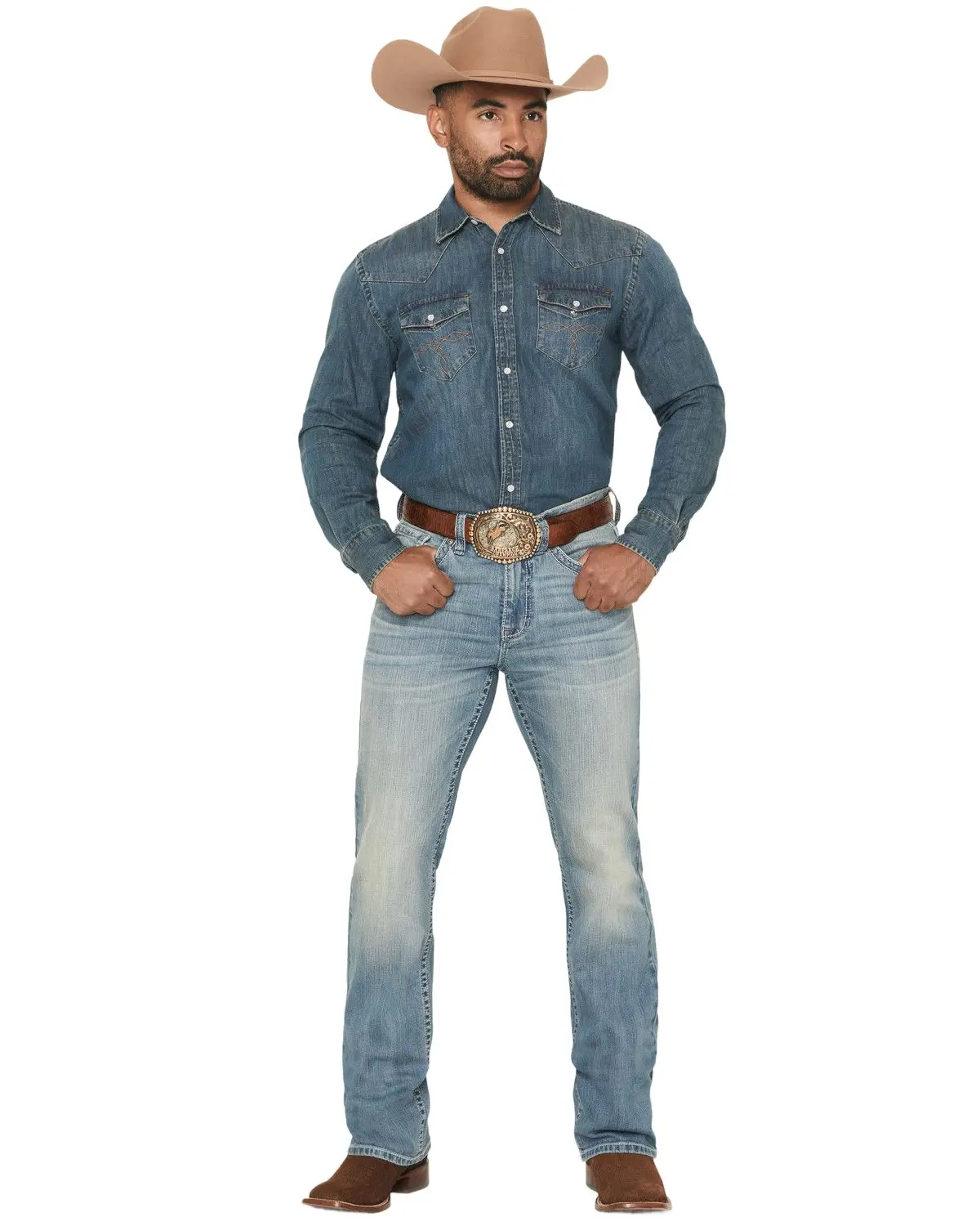 Cody James Men's Men'S Rattler Wash Wyatt Slim Bootcut Stretch Denim Jeans - Cjfa25j08-Mdw
