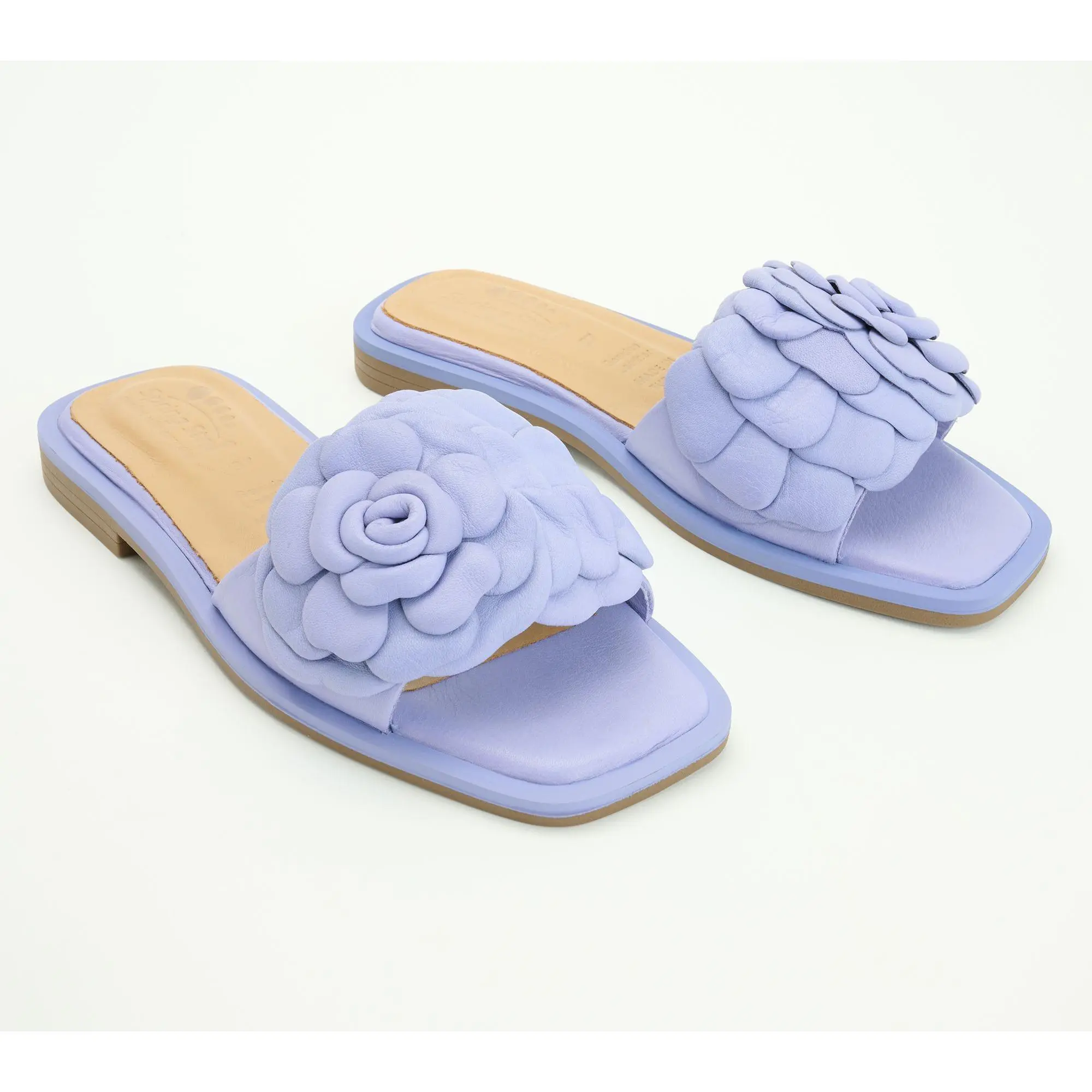 Spring Step Leather Floral Slide Sandals - Domonique