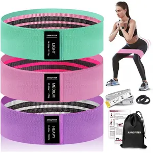 Non-Slip Fabric Resistance Bands for Working Out, Loop Exercise Bands for Booty Leg, Butt, Glute, Stretch Workout Bands for Women & Men, Hip Elastic Bands for Home Gym Fitness, Yoga, Pilates squat accessory strength Premium Set Multi-Purpose