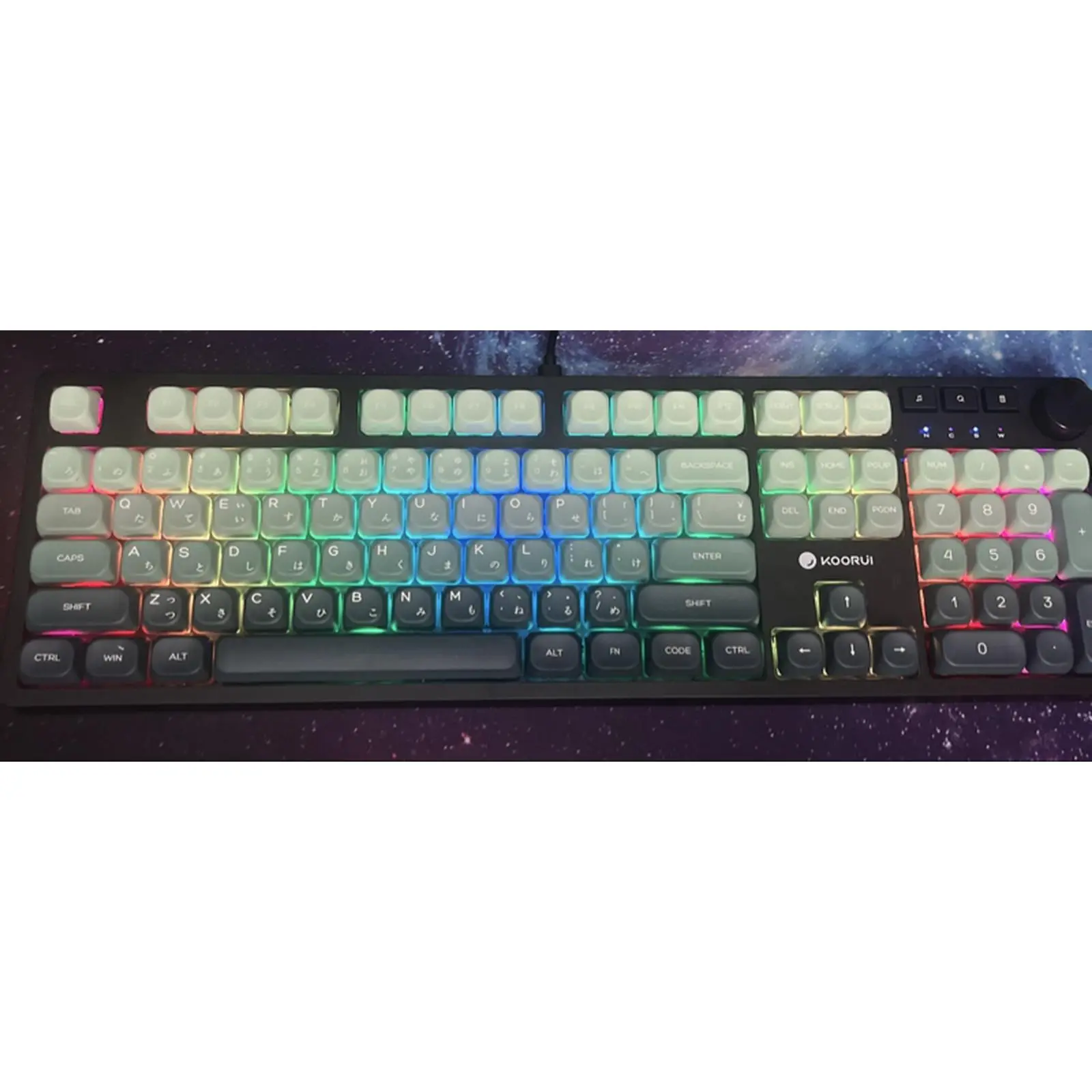 Custom Green Mechanical Keyboard - Game-Ready, 20+ RGB Lighting Modes, Volume Knob, Special Media Keys for Gaming Performance Enhancement