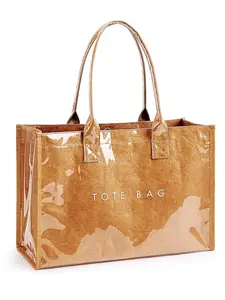 Fashionable Transparent Tote Bag, Casual Large Capacity Handbag for Women, Minimalist Stylish Commuter Purse, Stylish Square Bag, Shiny Stylish Bag