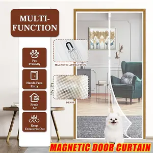 Magnetic Mesh Screen Door Curtain - Summer Mosquito and Insect Proof, Easy Install No-Drill Design for Living Room, Bedroom, Kitchen - Soft Gauze Home Decoration