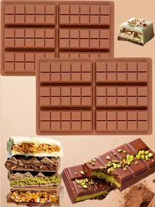 This 2-piece silicone chocolate mold set is non-stick, easy to unmold, reusable, and heat-resistant, making it ideal for cake decorations, birthday party desserts, Christmas, and Valentine's Day.