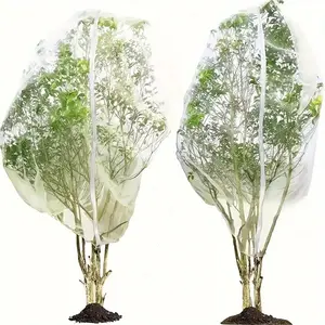 2-Pack Durable PE Garden Net Bags with Zipper and Drawstring - White Protective Mesh Covers for Medium Trees, Vegetables, Shrubs, and Flowers, Anti-Insect, Anti-Bird, Anti-Squirrel