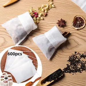 Set of 600pcs Disposable Tea Bags, 1 tea spoon, for Loose Leaf Tea, Tea Filter Bags with Free Tea Spoon for Loose Tea Loose Leaf Tea, Coffee, Spice, Herbs