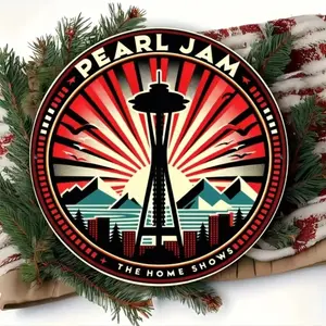 Vintage Pearl Mural: Seattle Space Needle & Mountain Sunrise, Easy-Hang Decor for Bedroom/Kitchen/Bar