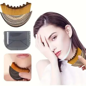 2 Pack Facial Contour Brush, Dry Brushing Face Massager for Jawline & Chin Shaping, Gentle Skin Tool for Daily Facial Care & Relaxation