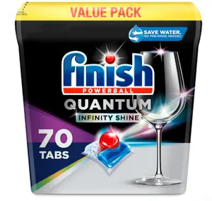 FINISH Quantum Infinity Shine, Dishwasher Pods, Dishwasher Detergent Liquid, Dishwasher Soap,  Dishwasher Tablets Cleaning Household Kitchen Plastic