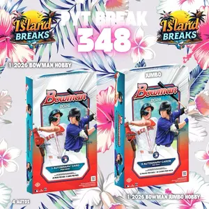 Island Breaks: PYT BREAK 348! 1x 2026 Bowman Baseball Jumbo Hobby Box & 1x 2026 Bowman Baseball Hobby Box! MLB CARD BREAK!