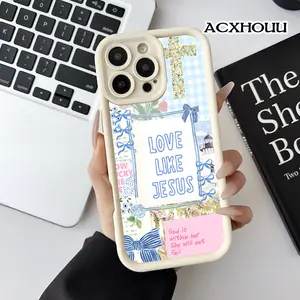 Christian Love Collage Pattern Case for iPhone 17 16 E Pro Max 15 Plus 14 13 12 11 XS XR Soft TPU Bumper Drop Protection Durable Back Cover