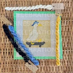 Silly Goose Needlepoint Canvas | 13 Mesh 5.5” Hand Painted Design