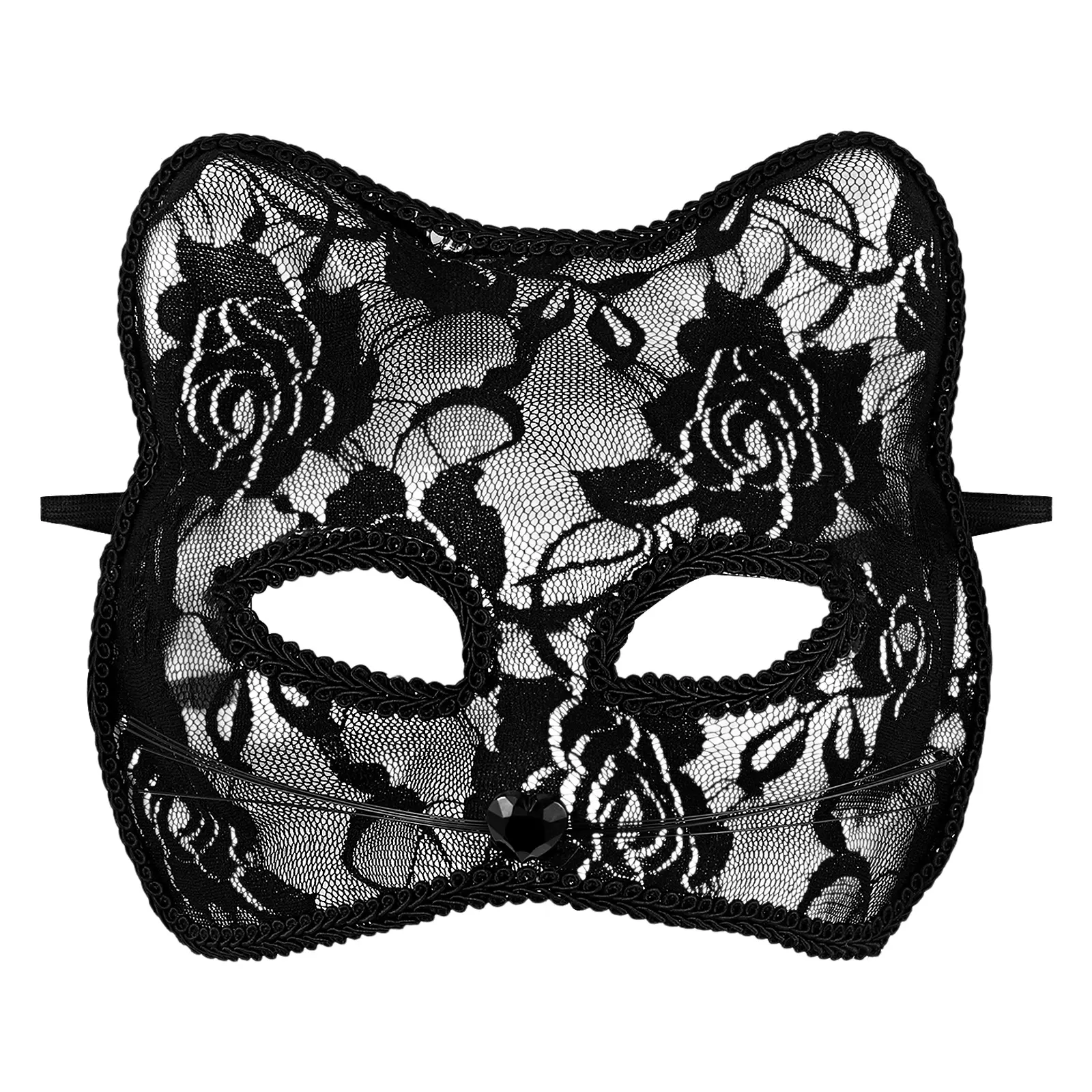 OIDEA Women's Lace Cat Masquerade Mask - 19x17.5cm Lightweight Plastic Half-Face Accessory, Festive Party Gift for Halloween Cosplay, Accessories summerwins,summerwins